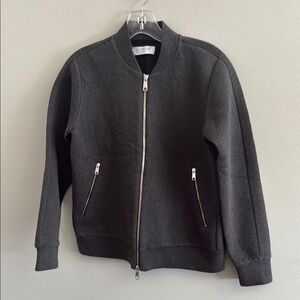 Everlane Charcoal Zip-Up Bomber Jacket